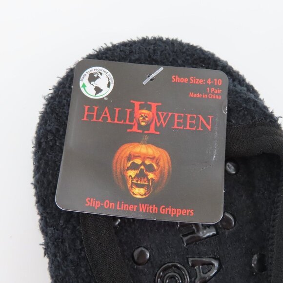 Halloween II Michael Myers Women 4-10 OSFM Fuzzy Slip On Liner Gripper Socks NEW - Picture 3 of 7